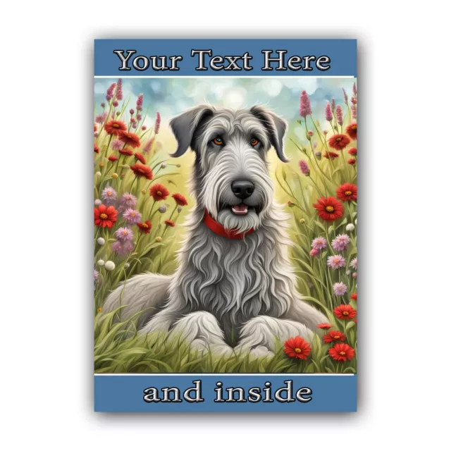 PERSONALISED IRISH WOLFHOUND BIRTHDAY,  FATHERS DAY, ANY OCCASION CARD + Insert