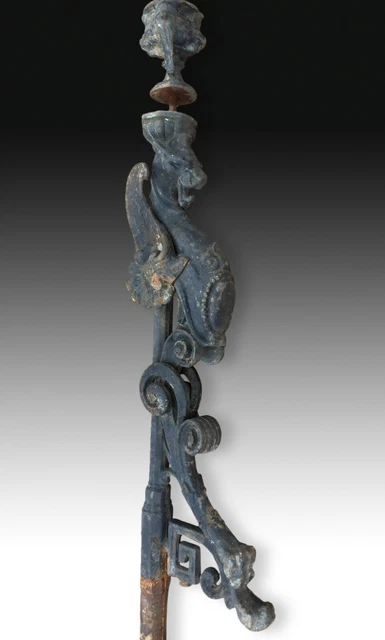 Iron baluster with grotesque. 19th century.