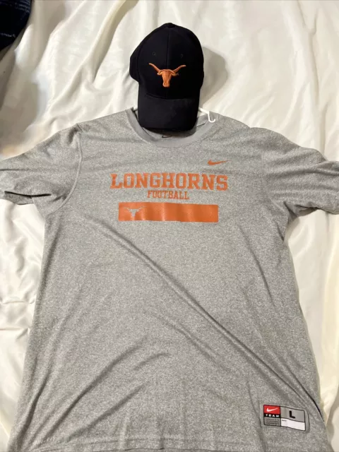 Nike Legend Dri-Fit Texas Longhorns Cap & T-Shirt Mens Large Combo