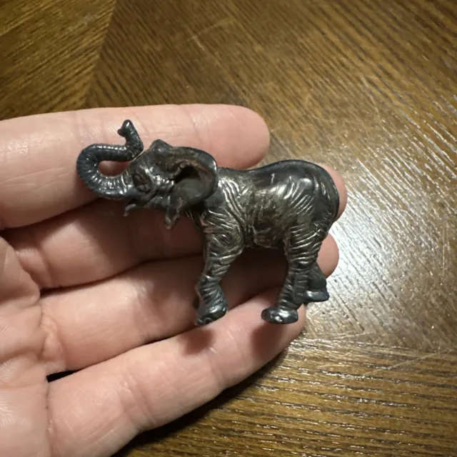 Vintage Israel 925 Sterling Silver Electroform Miniature Elephant