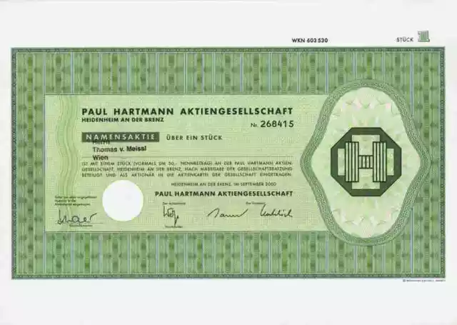 Paul Hartmann AG 2000 Heidenheim Brenz Düren Wermelskirchen 50 DM Achern Brück