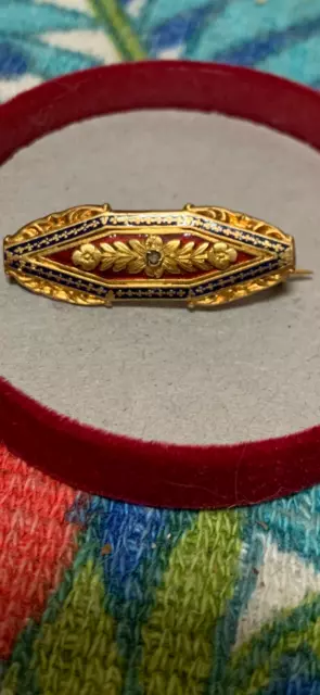 Broche Xixeme Or Et Email