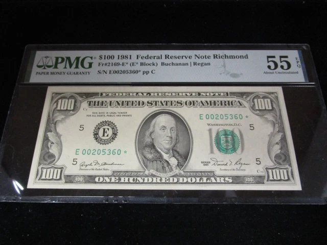 Scarce Series 1981 $100 Richmond FRN Star Note PMG AU55 EPQ