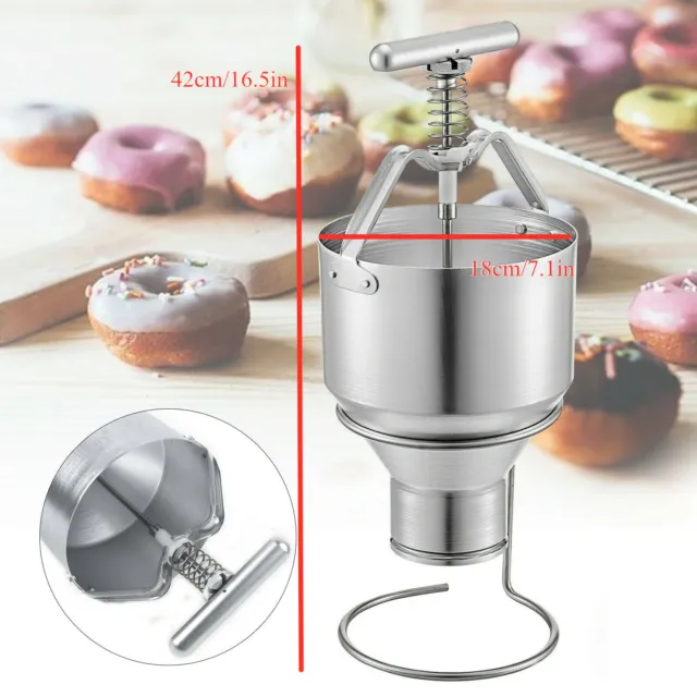 5L Manual Donut Depositor Dropper Plunger Dough Batter Dispenser Hopper Maker