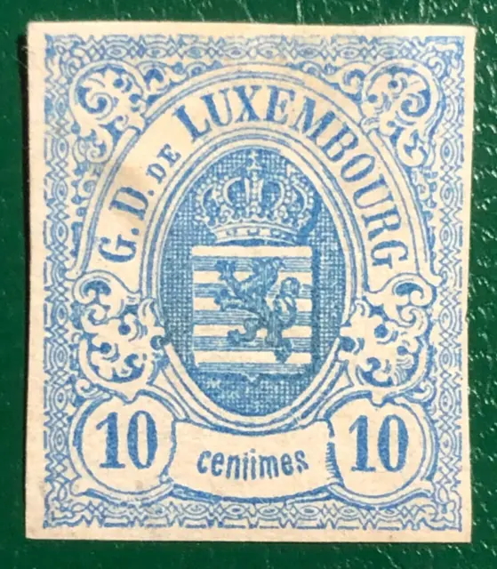 LUXEMBOURG 1861 Wappen  Armoiries 10 c. blau ungez. Mi 6 Yt 6 MH (*) KW 200€