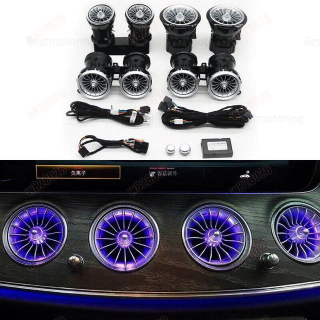 Kit De Luces LED Ambientales Para Mercedes Clase C/GLC W205 - Rejillas De Ventilación Turbo Con 64 Colores, Fácil Instalación Plug & Play