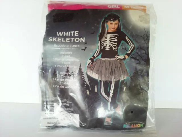 Palamon White Skeleton 4 Piece Halloween Costume Girls Medium 8-10