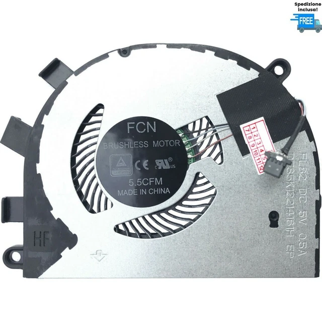 Ventola Di Raffreddamento CPU Per Dell Inspiron 15 5584 – Ricambio 0T6RHW / T6RHW – Nuova, Garanzia 90 Giorni