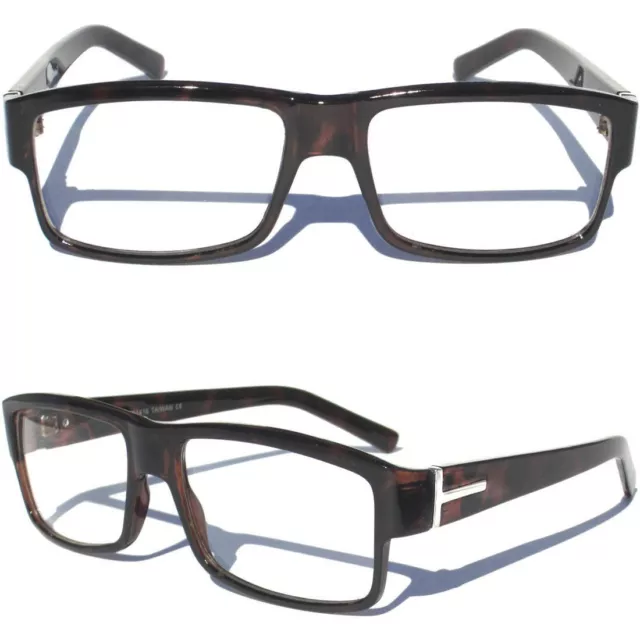 FLAT TOP Classic Clear Lens Glasses Modern Hipster Cool Specs Demi Style  NEW