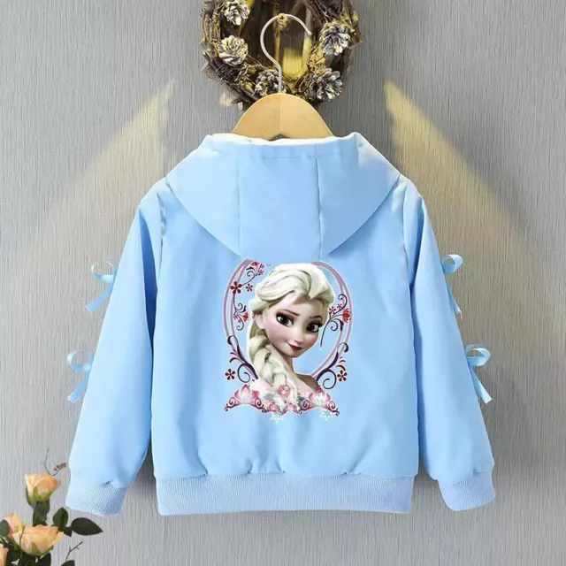 Nuova Elsa Princess Uniforme Baseball Ragazze Elsa Bambine Cappuccio Giacca Frangivento