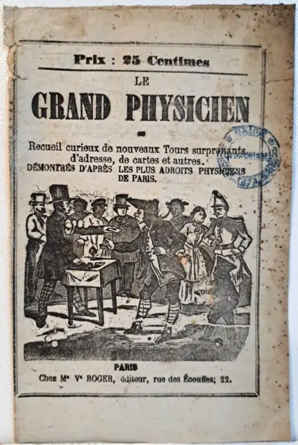 Le Grand Physicien feuillet magie illustration magicien illusionniste XIX  Paris