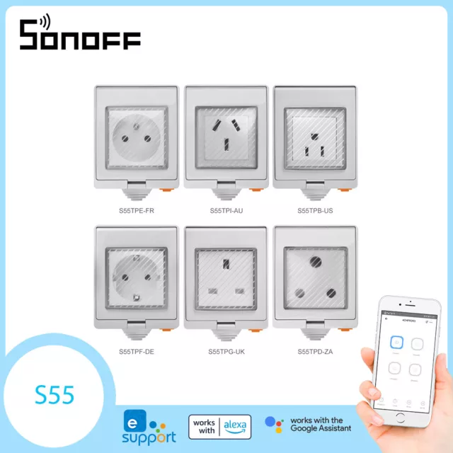 Sonoff Waterproof Outdoor Smart Socket Switch Power Outlet S55 Alexa UK Hot  tubs