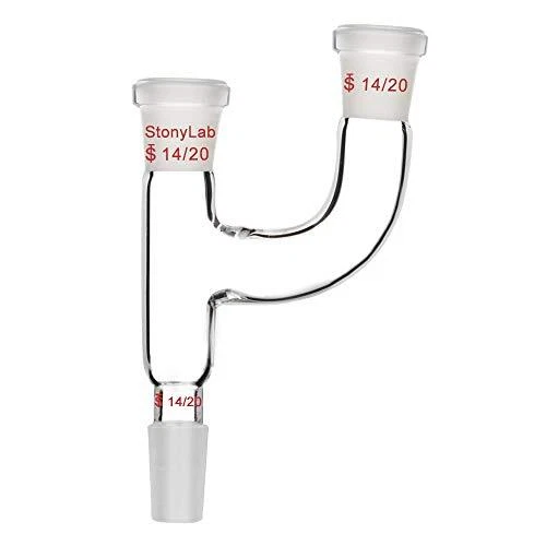 StonyLab 3 Way Claisen Distillation Adapter with 14/20 Joints Connecting Adap...