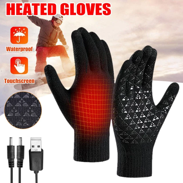 WINTER USB HEATED Gloves Touchscreen Hands Warmer Mittens Knitting