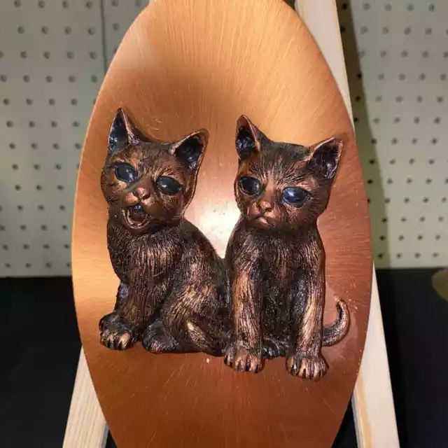 Vintage Copperams Kittens wall hanging