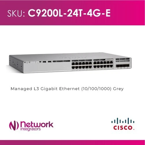 CISCO C9200L 24T 4G E Catalyst 9200L 24 port Data 4 X 1G Network cisco-c9200l-24t-4g-e-catalyst-9200l-24-port-data-4-x-1g-network