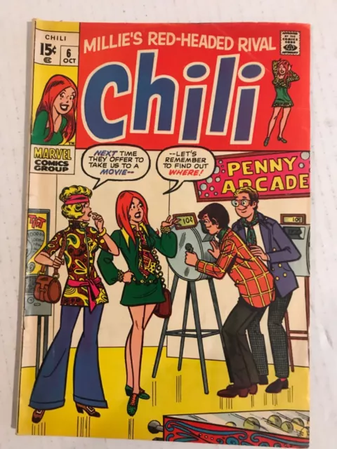 Chili # 6: Marvel Comic 10/69 VG; Millie, Romance Teenage Humor, Arcade, fashion
