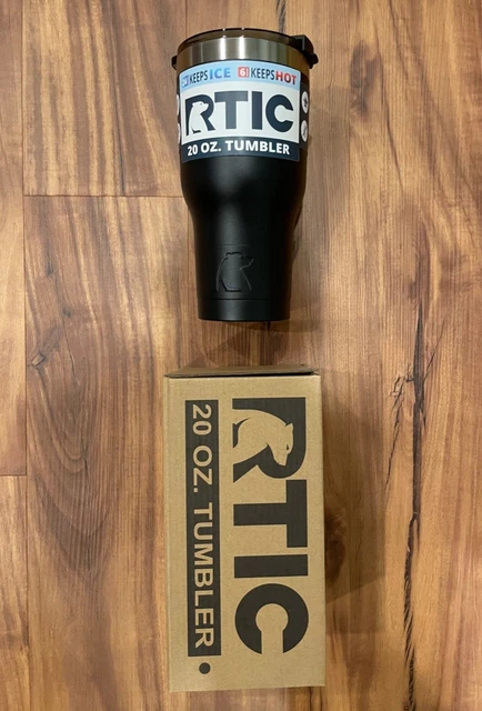 NEW RTIC 20 oz Tumbler Hot Cold Double Wall Vacuum Insulated 20oz Matte Black 2