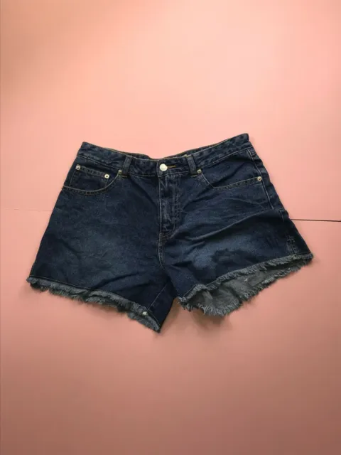 90s vintage freyed hotpants denim shorts Access Basic Blue Jeans AC3998 SIZE 12