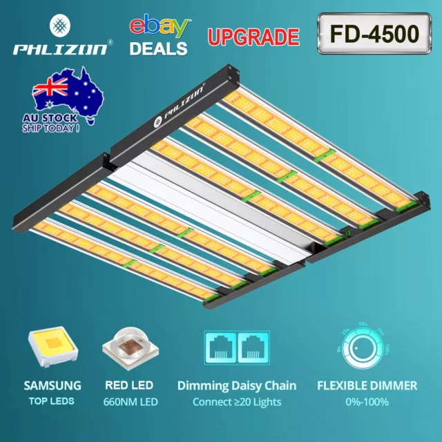 Phlizon FD4500 LED Grow Light Bar regulable espectro completo lámpara vegetal interior