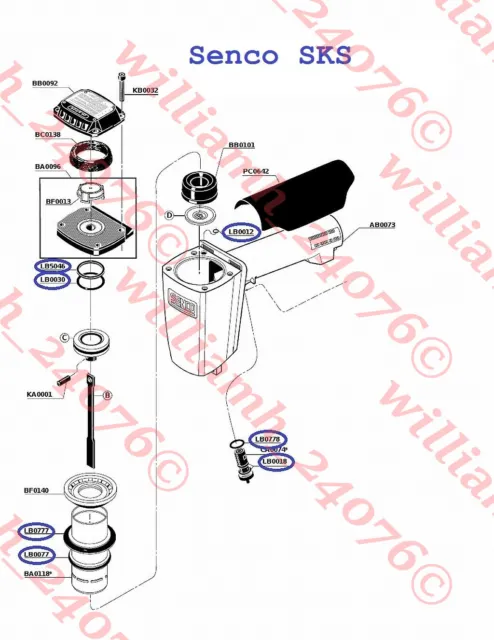 Senco SKS Stapler O ring Repair Kit 2