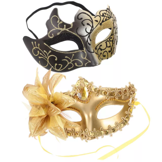 2 Stück Maskerademasken Halbgesichtsmasken Halloween Karneval Party Cosplay