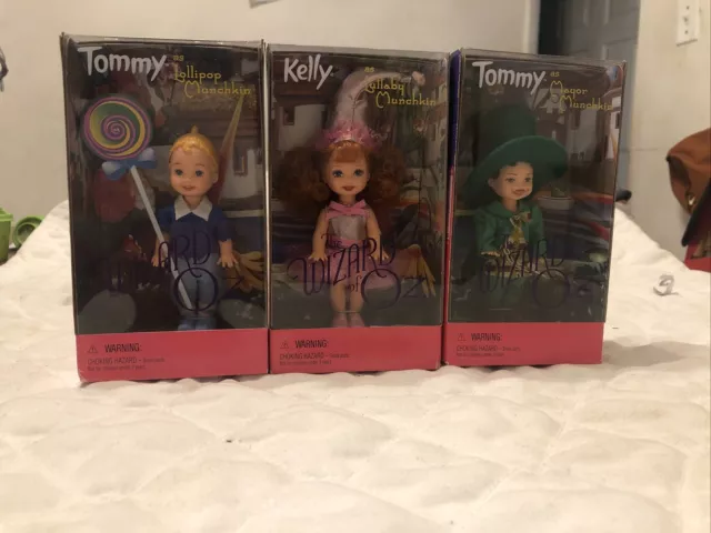 Barbie KELLY TOMMY Wizard of Oz MUNCHKIN Dolls 1999 Lollipop Mayor Lullaby Lot 3