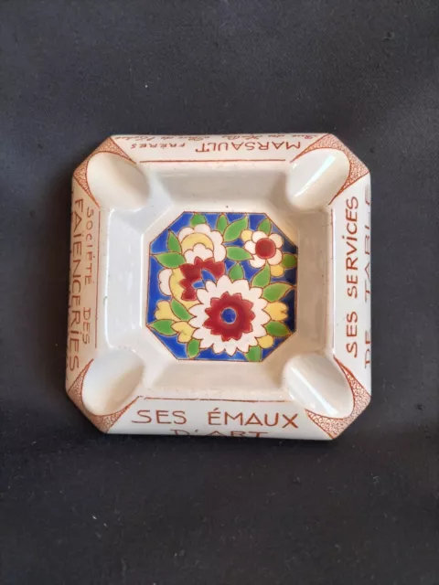 Longwy / Cendrier publicitaire en faience & émaux / Société des faienceries