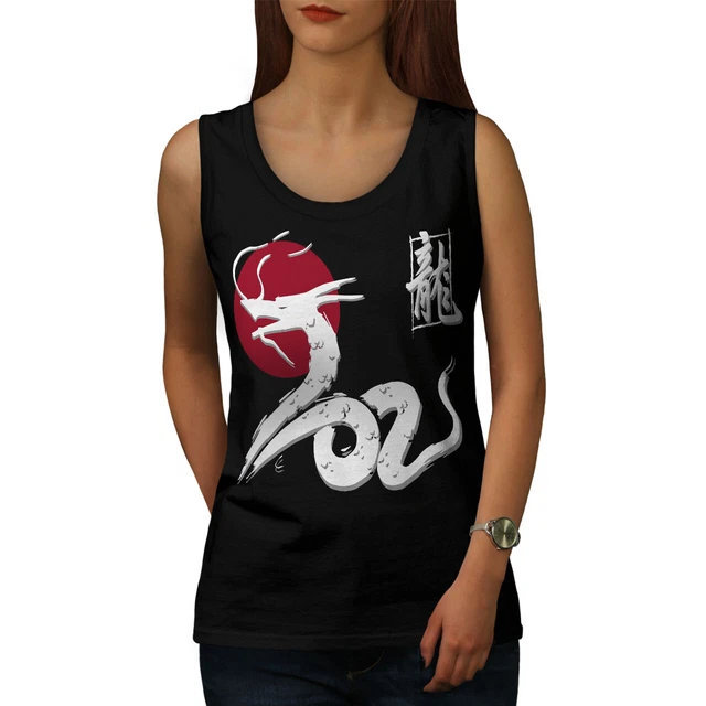 Maglietta sportiva atletica orientale Wellcoda Japan Dragon da donna