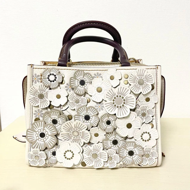 COACH coach shoulder bag 3way tea rose flower