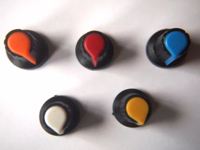 5 Colours Plastic Pot Knobs for 6mm Potentiometer / Rotary Switch