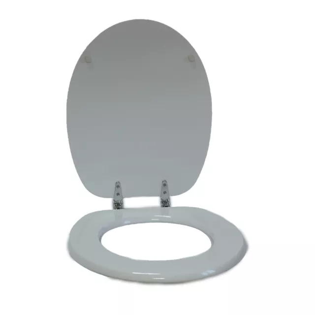 Tapa de Wc Universal Baño Savinidue Madera MDF Blanco Con Bisagras Suave Close