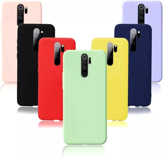 Cover Per Xiaomi Redmi Note 8 Pro Custodia Colorata Silicone + Pellicola Vetro