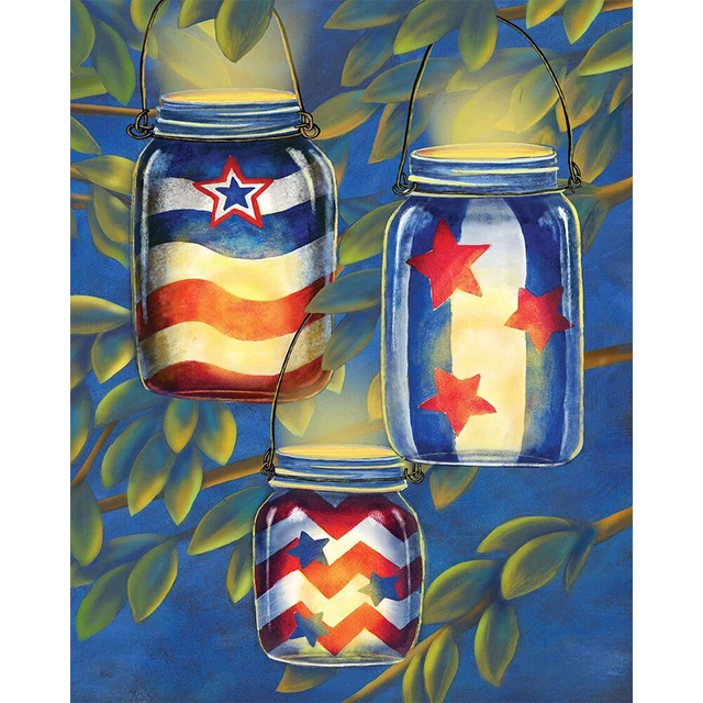 DIY Paint by Number Kit Art Unique Gift Firefly Glass Bottle Kill Time Tools FS2