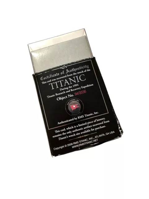 Titanic Certified Original Coal  In Box COA Vintage Premier Exhibitions