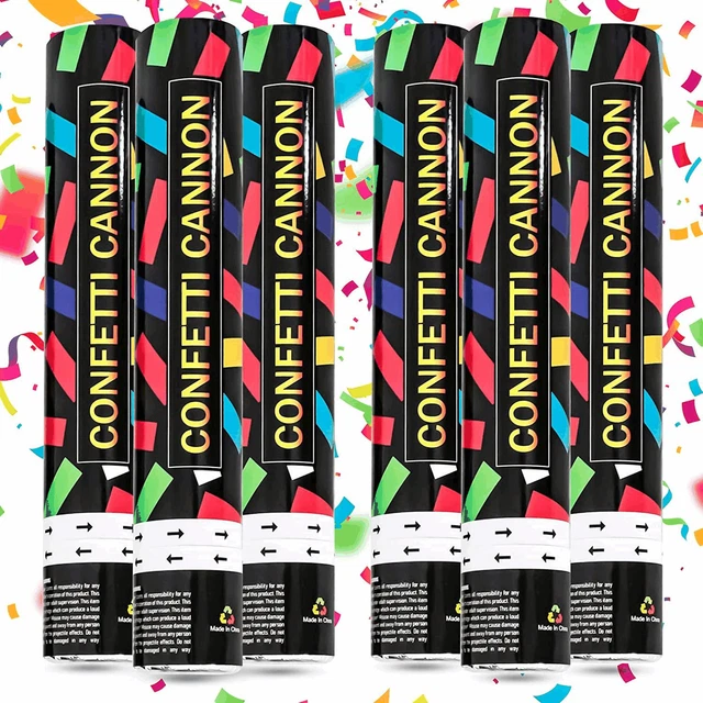 Multicolor Confetti Cannons – Pack Of 6 Party Poppers 12 – Premium Confetti Multicolor Confetti Cannons – Pack Of 6 Party Poppers 12 – Premium Confetti
