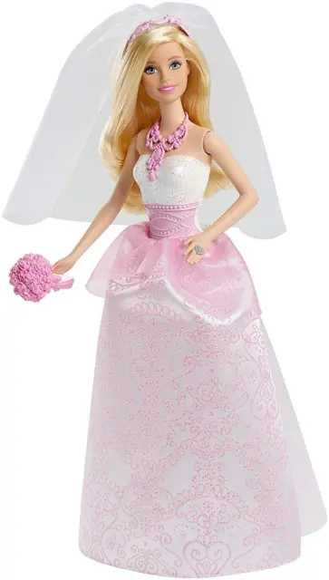 Barbie Bride Bambola Doll Abito da Sposa Velo Mattel CFF37
