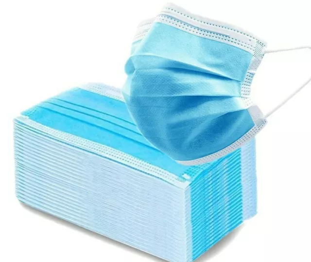 Pack 100 Mascarillas Higiénicas Higienicas 3 Filtros Infantiles Niños Azul