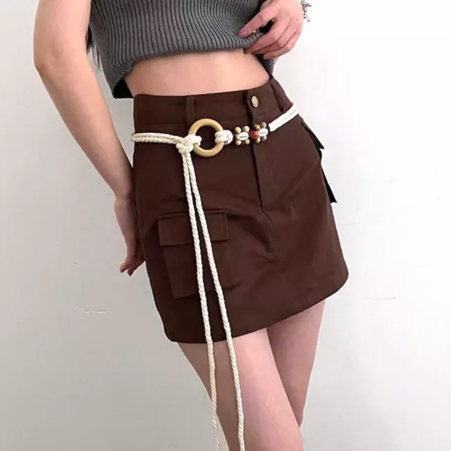 Cotton Linen Rope Ethnic Style Waist Belt Bohemia Trouser Belt