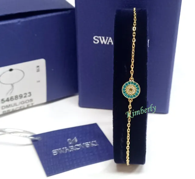 Swarovski Luckily Bracelet Evil Eye Turquoise Crystal Gold-PVD Authentic 5468923