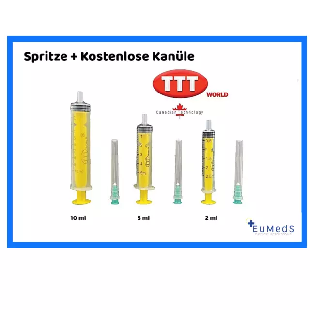 10 x Einwegspritze 10 ml Spritze mit Kanüle Nadel Einmalspritze Steril