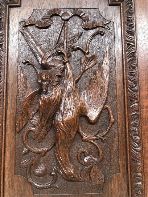 Stunning Large French Death Game Hunt /Black Forest Door panel in wood