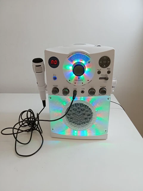 Singing Machine SML385 Karaoke With Microphone Bluetooth & CD White L3 Singing Machine SML385 Karaoke With Microphone Bluetooth & CD White L3