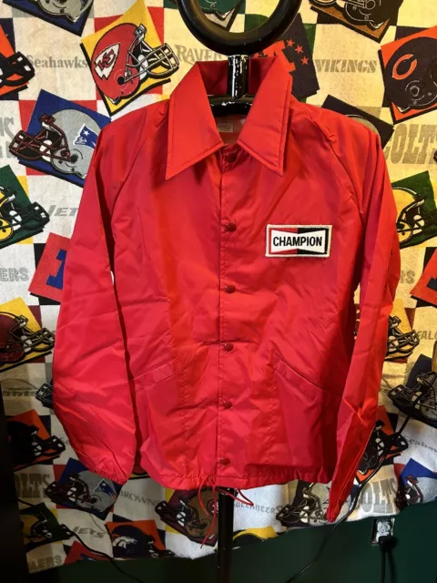 Vintage CHAMPION SPARK PLUG SZ Small 60s Racing Old-School Windbreaker Deadstock