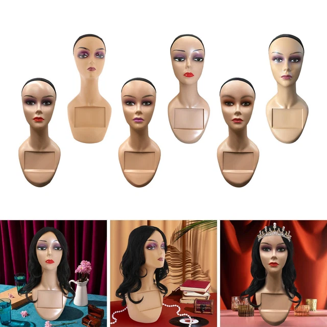 Tête De Mannequin Réaliste Pour Femme - Présentoir Perruques - Tour De Tête 53 Cm - PVC - Neuf