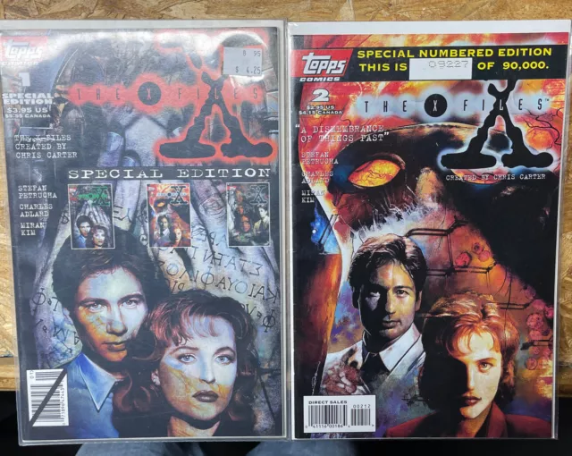 THE X FILES COMIC LOT 1  &2 (NUMBERED EDITION) TOPPS COMICS 1995 Pristine