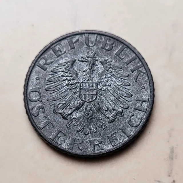 🧭 🇦🇹 AUSTRIA 5 Groschen coin, 1955. Zinc. High grade!