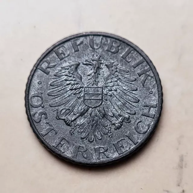 🧭 🇦🇹 AUSTRIA 5 Groschen coin, 1955. Zinc. High grade!