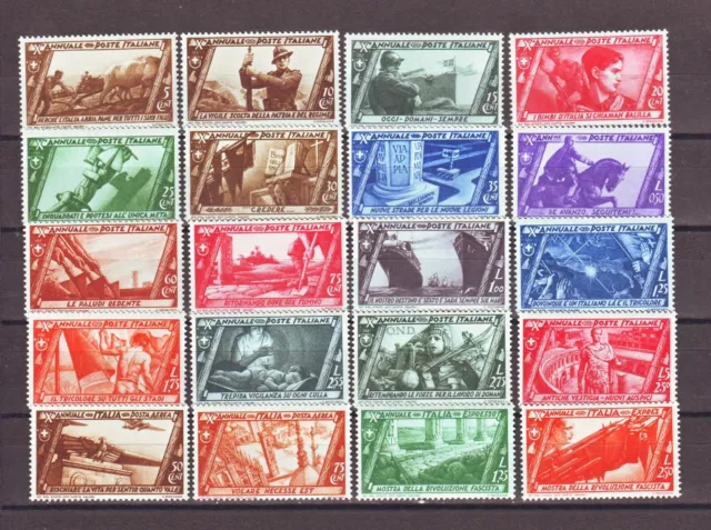 Regno 1932 Decennale Marcia Su Roma ** Serie 20 Valori Integri Perfetti Mnh Vf