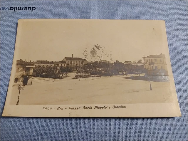 Bra Piazza Carlo Alberto Giardini Antica Cartolina Fotografica Viaggiata 1931